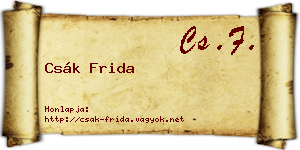 Csák Frida névjegykártya